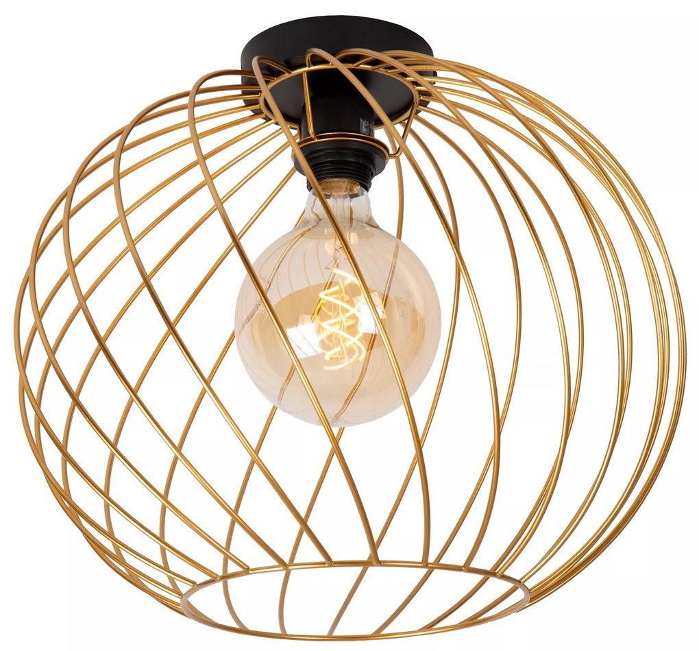Φωτιστικό Οροφής Lucide 21128-40-02 DANZA Χρυσό Χρώμα (Gold Coloured)|Μαύρο Ματ (Black Mat)