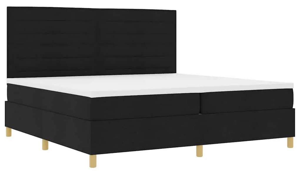 vidaXL Κρεβάτι με ελατήρια με στρώμα Μαύρο 200 x 200 cm ύφασμα