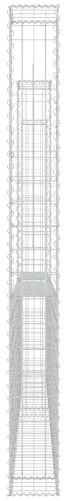 vidaXL Συρματοκιβώτιο σε U Σχήμα με 2 Στύλους 140x20x200 εκ Σιδερένιο