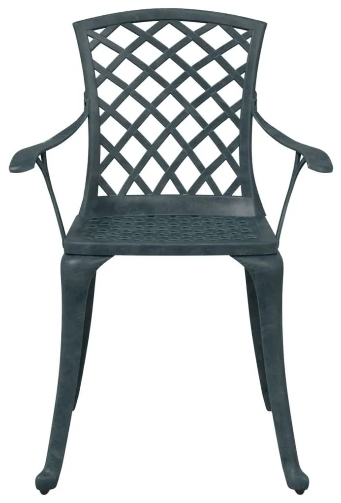 vidaXL Καρέκλες Κήπου 2 Τεμ. Πράσινες από Χυτό Αλουμίνιο