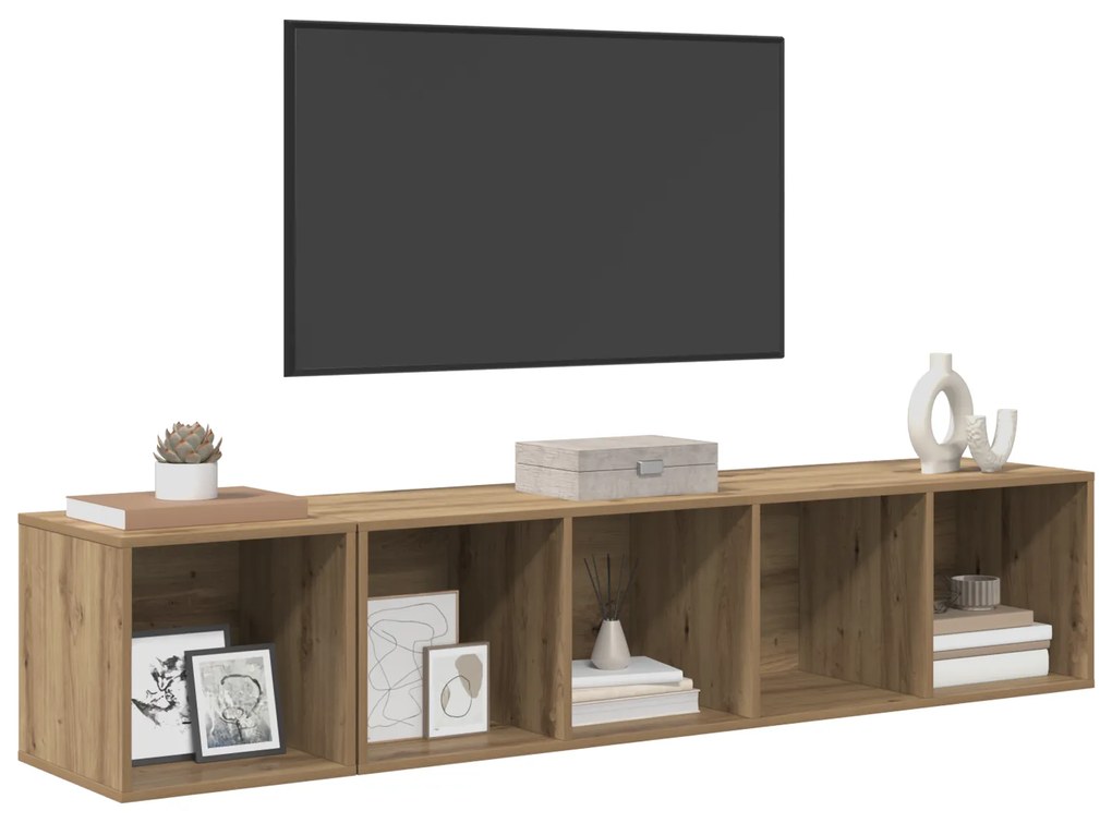 vidaXL 2 pcs artisan δρυς 37 x 37 x 142.5 εκ Επεξεργασμένο ξύλο