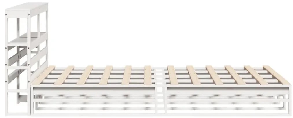 vidaXL Σκελετός Κρεβ. Χωρίς Στρώμα Λευκό 140x200 εκ Μασίφ Πεύκο