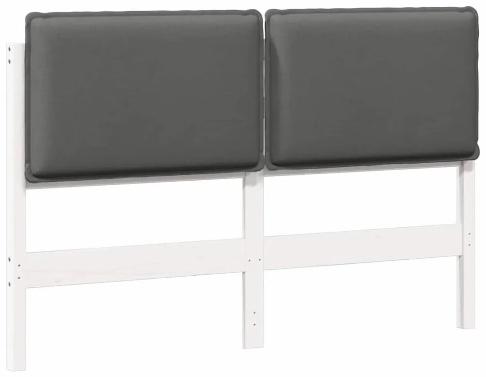 vidaXL Ταπετσαρισμένο κεφαλάρι Λευκό και Ανοιχτό Γκρι 160 cm
