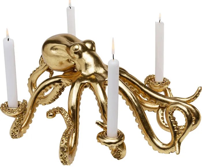 Κηροπήγιο  Octopus Κεραμικό Χρυσό 49*40*21εκ. - Χρυσό