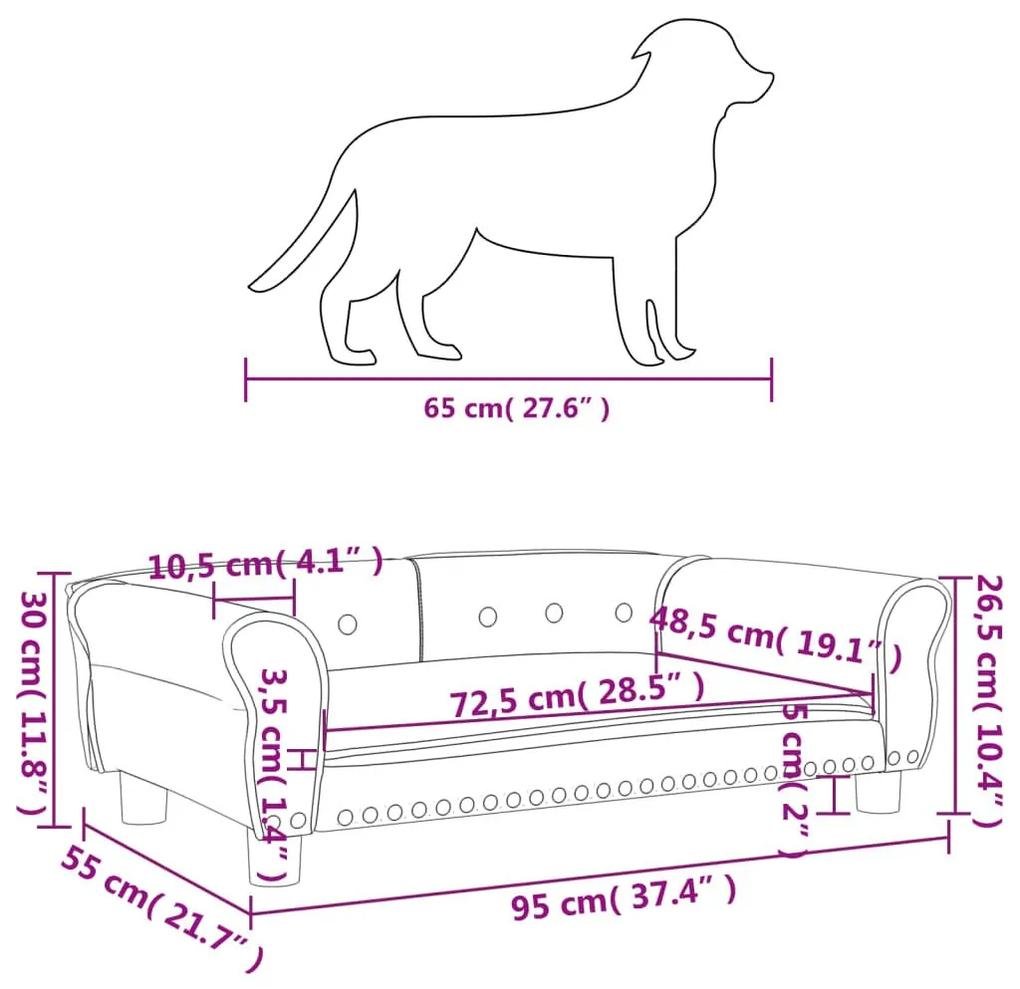 Κρεβάτι Σκύλου Κρεμ 95 x 55 x 30 εκ. Βελούδινο - Κρεμ