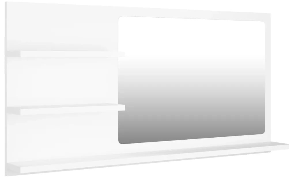 vidaXL Καθρέφτης Μπάνιου Λευκός 90 x 10,5 x 45 εκ. Επεξ. Ξύλο