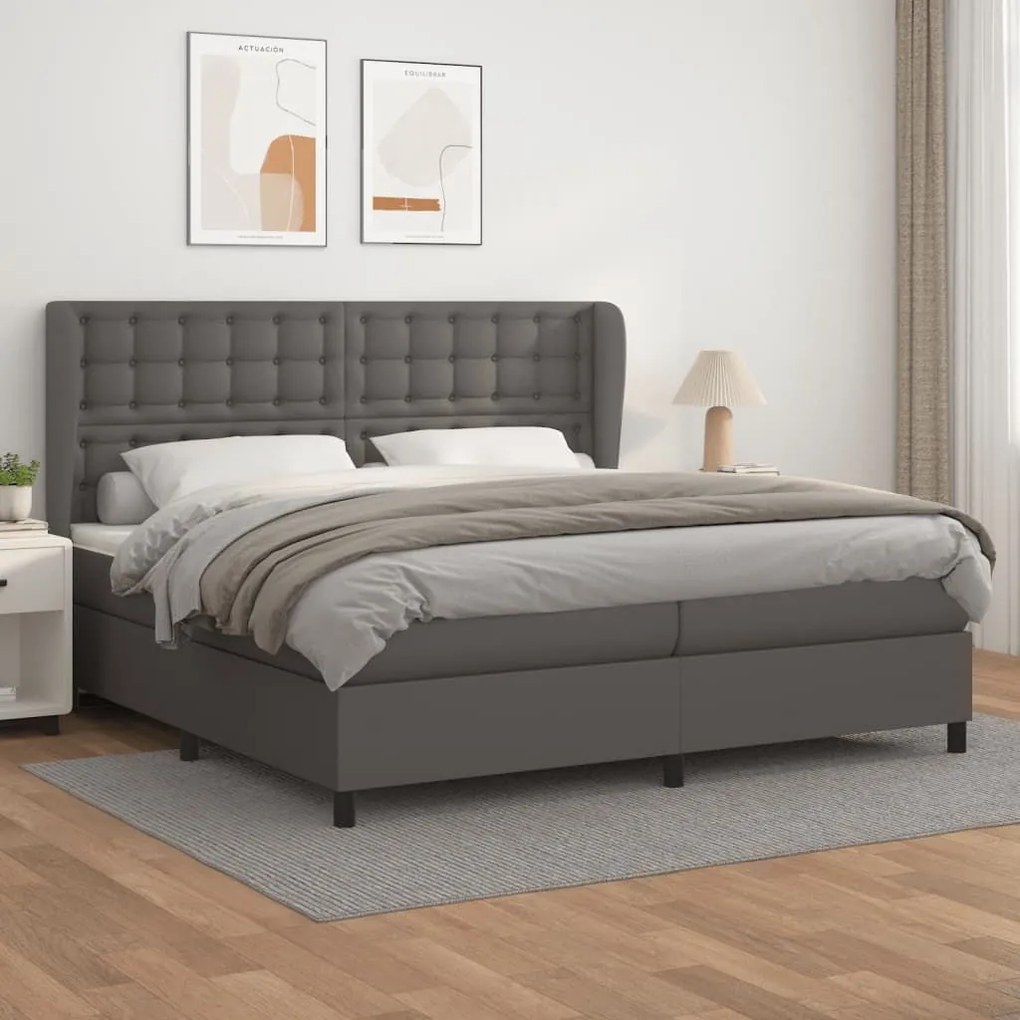 ΚΡΕΒΑΤΙ BOXSPRING ΜΕ ΣΤΡΩΜΑ ΓΚΡΙ 200X200 ΕΚ. ΣΥΝΘΕΤΙΚΟ ΔΕΡΜΑ 3129055