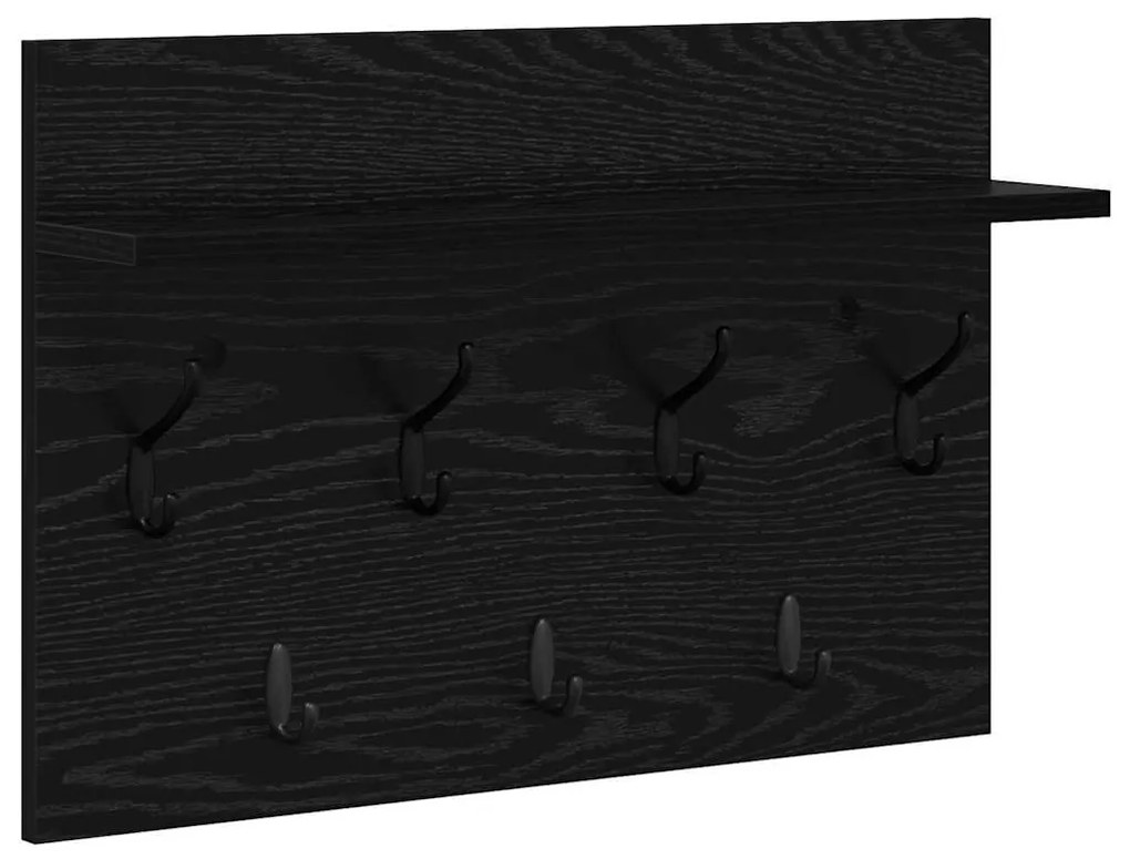 vidaXL Τοίχου Κρεμάστρα Μαύρη δρυς 60 x 40 x 12 cm Επεξεργασμένο ξύλο