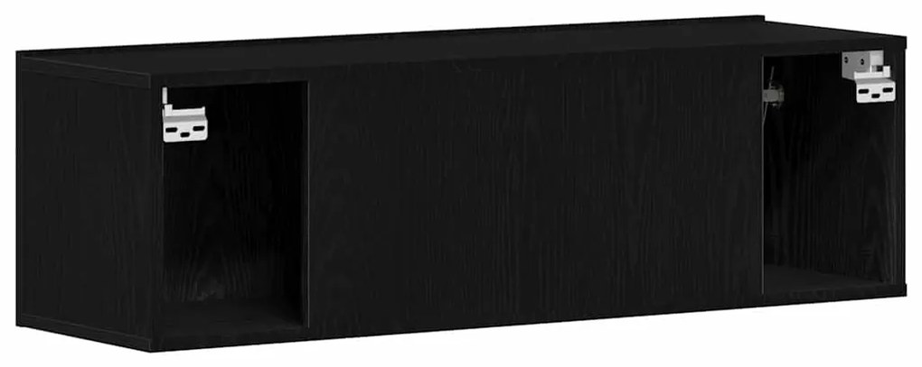 vidaXL Μαύρη Δρυς Τοίχου Τηλεοπτική Ντουλάπα 100x30x30 εκ. Κατασκευασμένη από Συνθετικό Ξύλο
