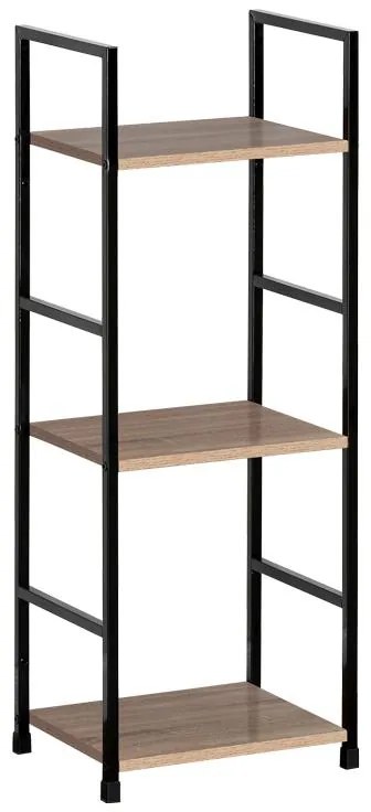 Βιβλιοθήκη-ραφιέρα Bitok φυσικό-μαύρο μέταλλο 29x23.5x80εκ 29x23.5x80 εκ.