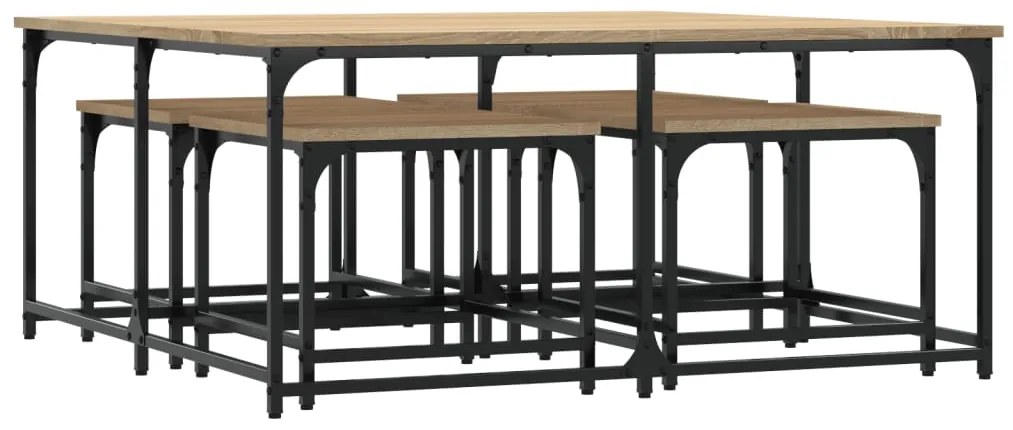 vidaXL Τραπεζάκια Ζιγκόν 5 τεμ. Sonoma Δρυς από Επεξεργασμένο Ξύλο