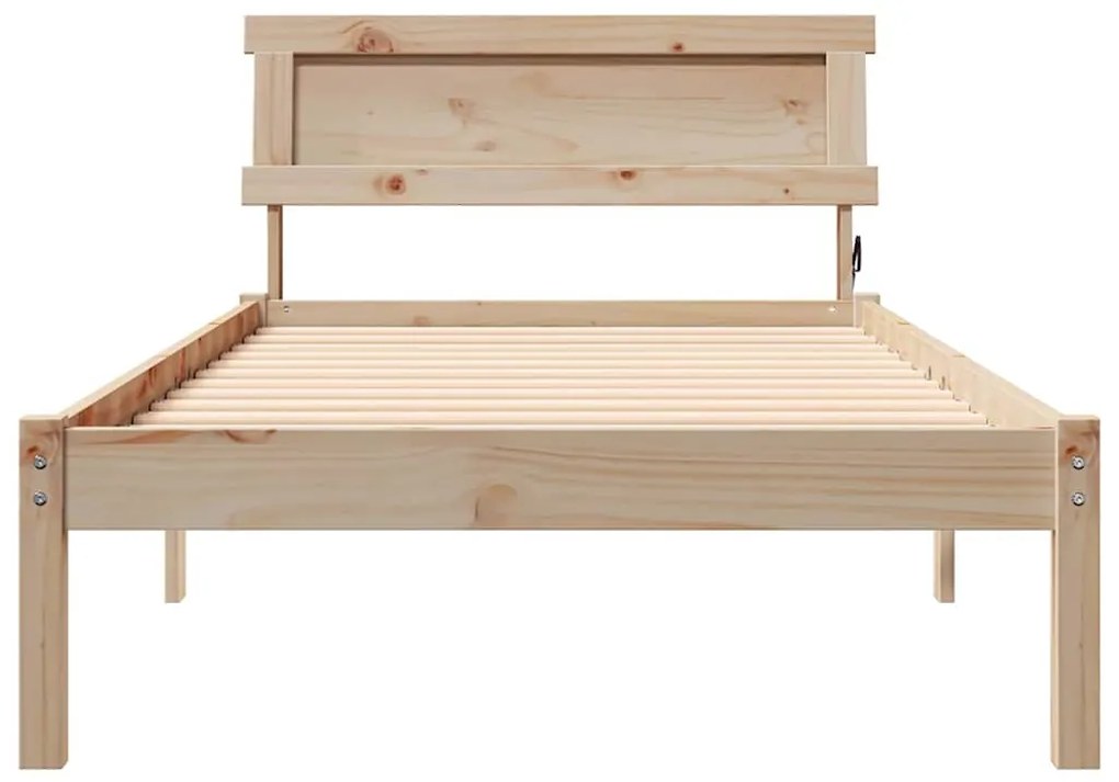 vidaXL Σκελετός Κρεβατιού Καφέ 90 x 190 cm Μασίφ ξύλο πεύκου