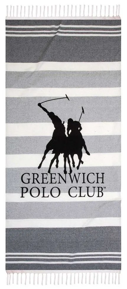 Πετσέτα Θαλάσσης - Παρεό 3841 Grey Greenwich Polo Club Beach 80x170cm 100% Βαμβάκι