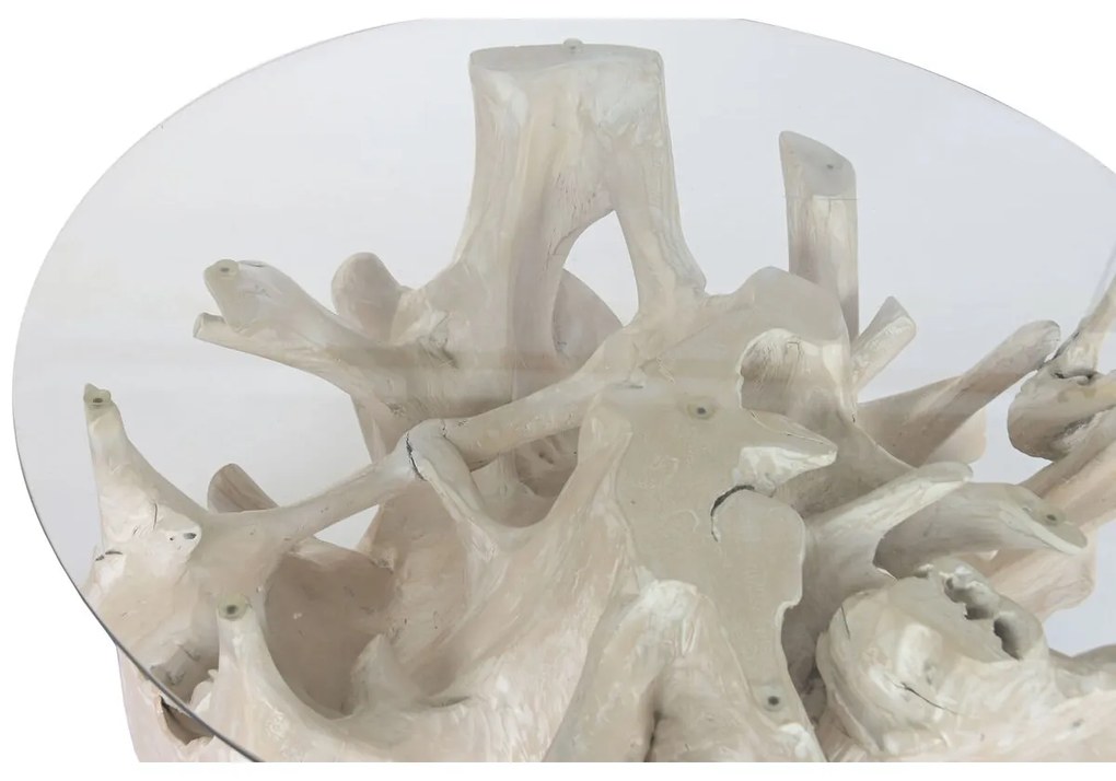 Τραπεζάκι Καφέ Home ESPRIT Λευκό 90 x 90 x 47 cm