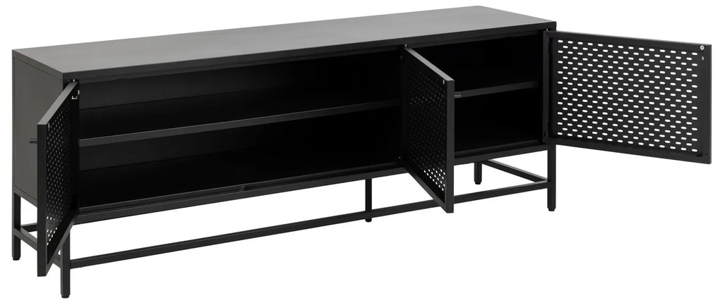 Ντουλάπι Oakland J113, Μαύρο ματ, 60x160x40cm, Ράφια, Μέταλλο