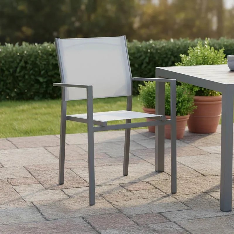 Καρέκλα - Πολυθρόνα Confidence ανθρακί μέταλλο και γκρι textilene 54x54x86 εκ. 54x54x86 εκ.