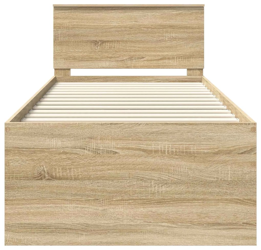 vidaXL Καναπές Κρεβάτι με συρτάρι Σονομα δρυς και Μαύρο 75 x 190 cm