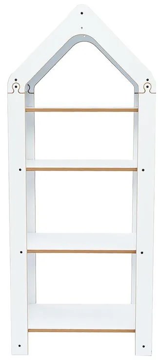 Ραφιέρα Montessori Zoilen II λευκό-μπλε mdf 50x30x120εκ 50x30x120 εκ.