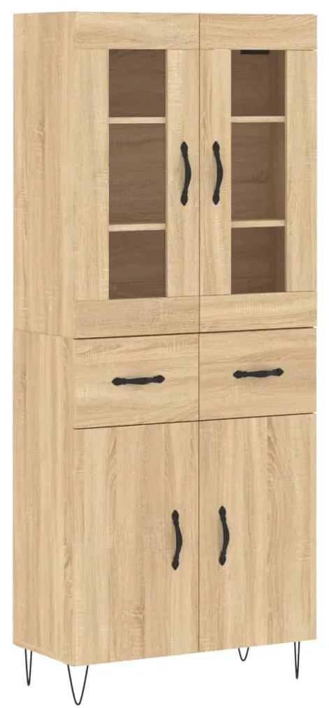 vidaXL Ντουλάπι Sonoma δρυς 69,5 x 34 x 180 εκ. από Επεξεργασμένο Ξύλο