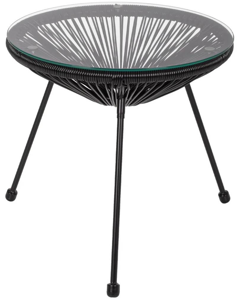 ΤΡΑΠΕΖΙ ΒΟΗΘΗΤΙΚΟ ALLEGRA ΕΠΑΓΓΕΛΜ. ΜΕΤΑΛΛΟ ΜΑΥΡΟ RATTAN ΜΑΥΡΟ Φ47x45Yεκ.