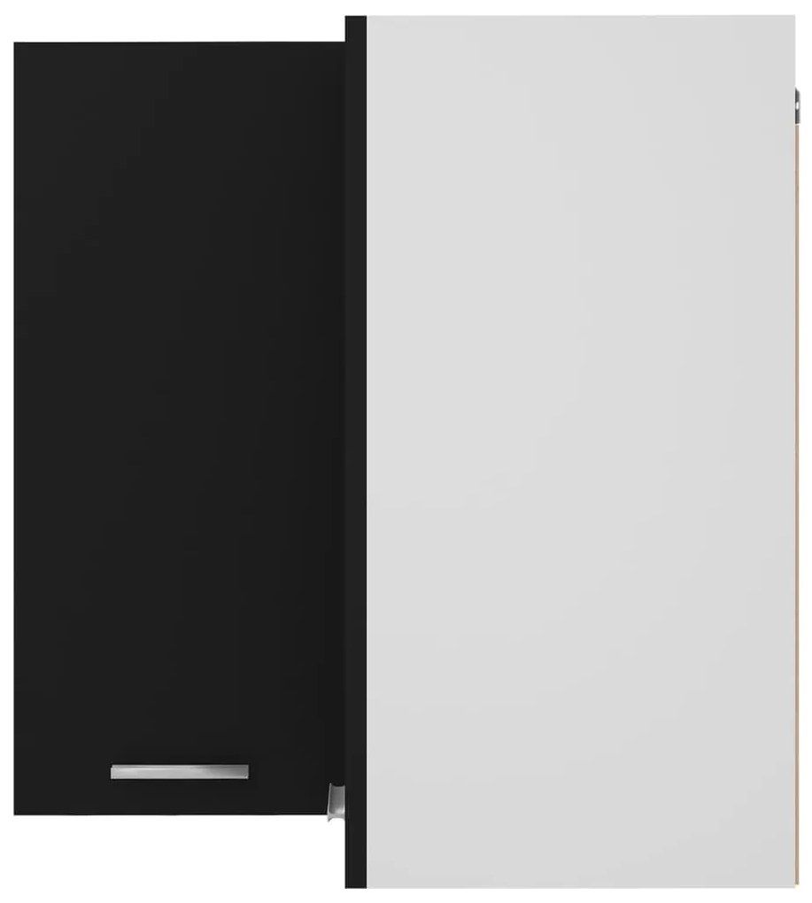vidaXL Κρεμαστό Γωνιακό Ντουλάπι "Lyon" Μαύρο 57x57x60 εκ. από Τεχνητό Ξύλο