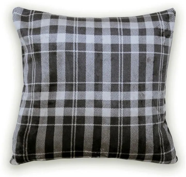 Διακοσμητική Μαξιλαροθήκη Fleece (50x50) Palamaiki Check Grey