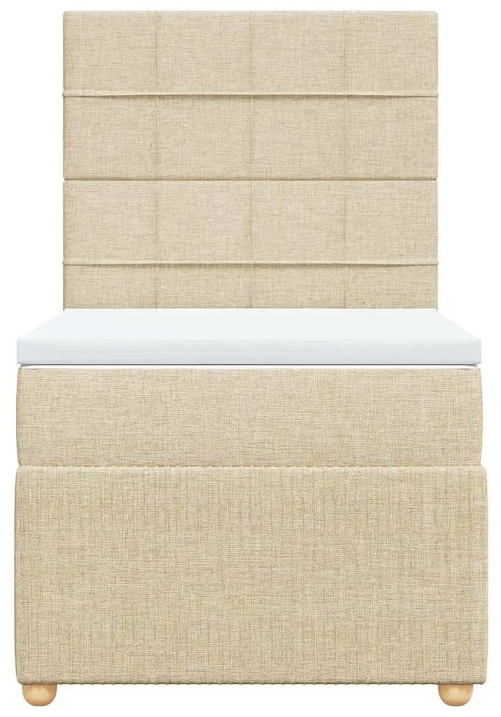 vidaXL Κρεβάτι Boxspring με Στρώμα Κρεμ 80 x 200 εκ. Υφασμάτινο