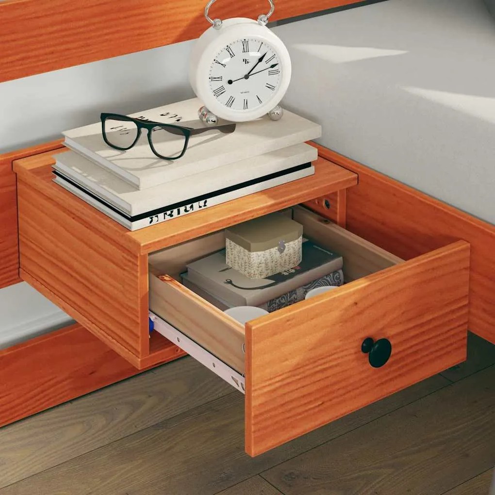 vidaXL Σκελετός Κρεβατιού Καφέ 120 x 200 cm Στερεά ξυλεία πεύκου