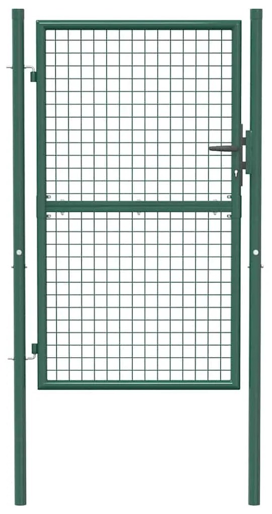vidaXL Πόρτα Περίφραξης Πράσινη 100 x 150 εκ. Ατσάλινη