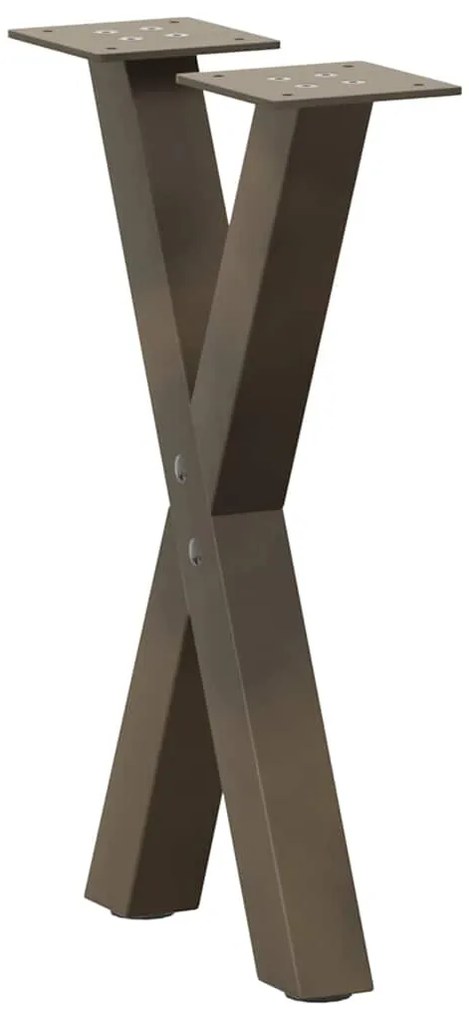 vidaXL Πόδια Τραπεζιού Σαλονιού σε Σχήμα Χ, 2 τεμ. από Φυσικό Ατσάλι 28x(42-43) εκ. Ατσάλι
