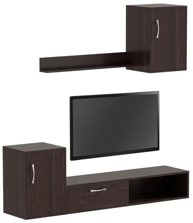 Σύνθετο σαλονιού Ranian pakoworld μελαμίνης καρυδί