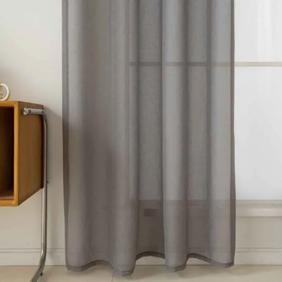 Beauty Home Κουρτίνα γάζα μονόχρωμη με 8 μεταλλικούς κρίκους Sharp Art 8448 140x270 Μπεζ