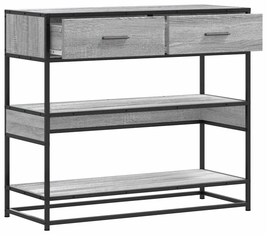 vidaXL Τραπέζι κονσόλας Γκρίζο Σονόμα 90x35x80 cm Ξύλινη κατασκευή