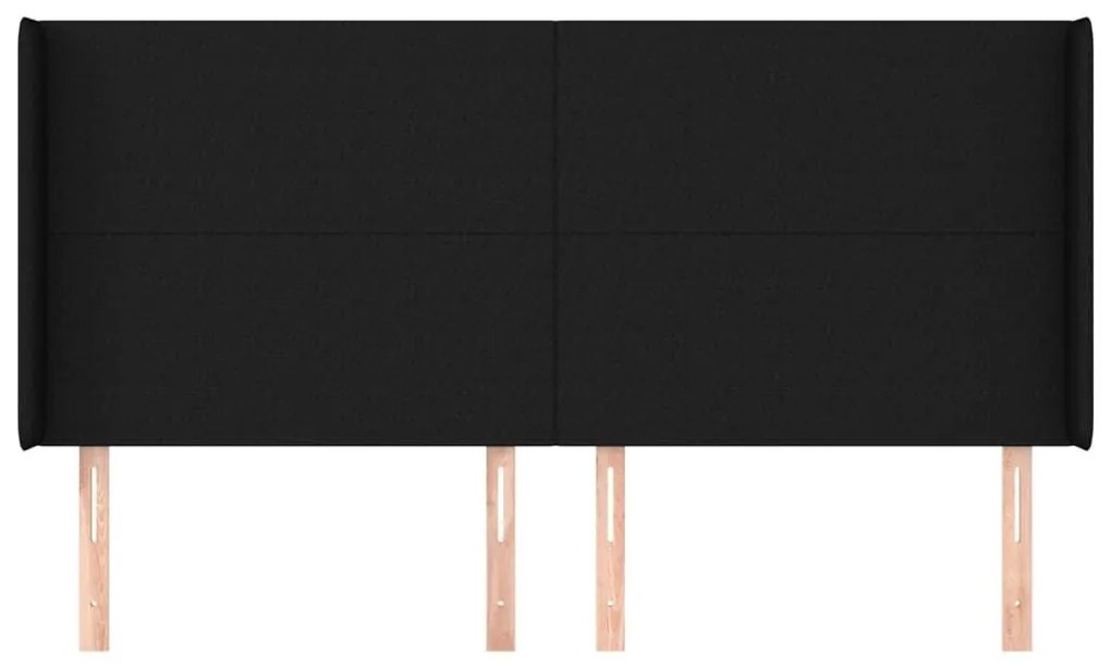 Κεφαλάρι με Πτερύγια Μαύρο 163x16x118/128 εκ. Υφασμάτινο - Μαύρο