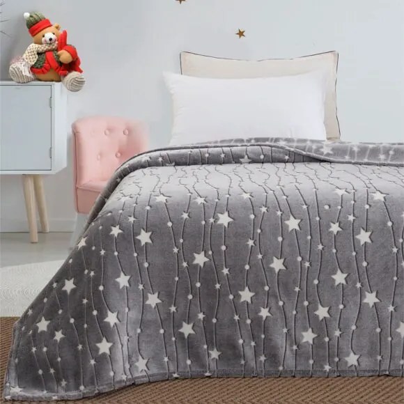 Beauty Home Κουβέρτα μονή φωσφορίζουσα Flash Art 6136 160x220 Γκρι