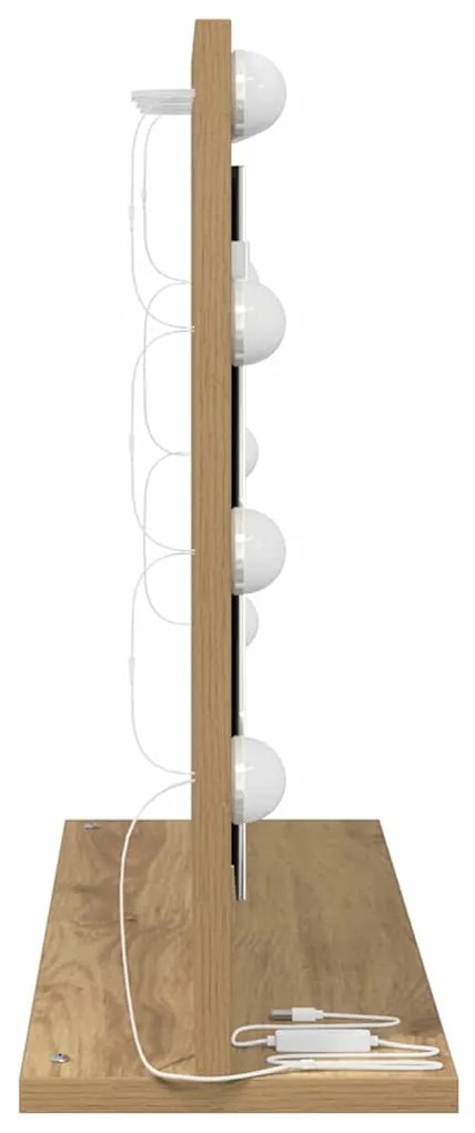 vidaXL Καθρέφτης τουαλέτας με καθρέφτη Artisan Oak 60 x 45 x 18 εκ.