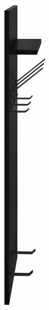 vidaXL Τοίχου Κρεμάστρα Μαύρη Οξυά 40 x 10 x 90 εκ. Επεξεργασμένο ξύλο