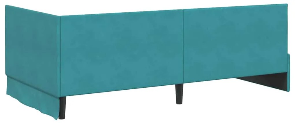 vidaXL Κρεβάτι Γωνίας με κεφαλάρι Τιρκουάζ 100 x 200 cm Βελούδο