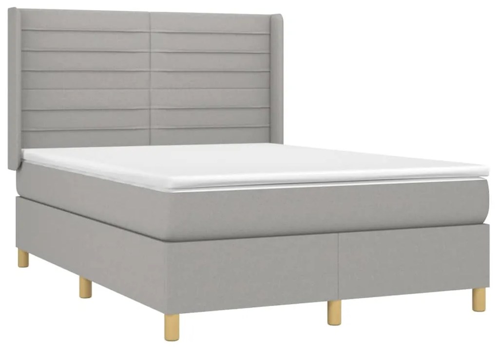 ΚΡΕΒΑΤΙ BOXSPRING ΜΕ ΣΤΡΩΜΑ ΑΝΟΙΧΤΟ ΓΚΡΙ 140X190 ΕΚ. ΥΦΑΣΜΑΤΙΝΟ 3132065