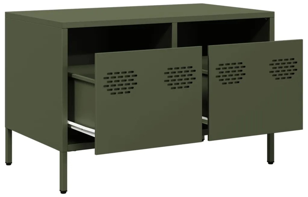 vidaXL Έπιπλο Τηλεόρασης Λαδί 68 x 39 x 43,5 εκ. Χάλυβας Ψυχρής Έλασης