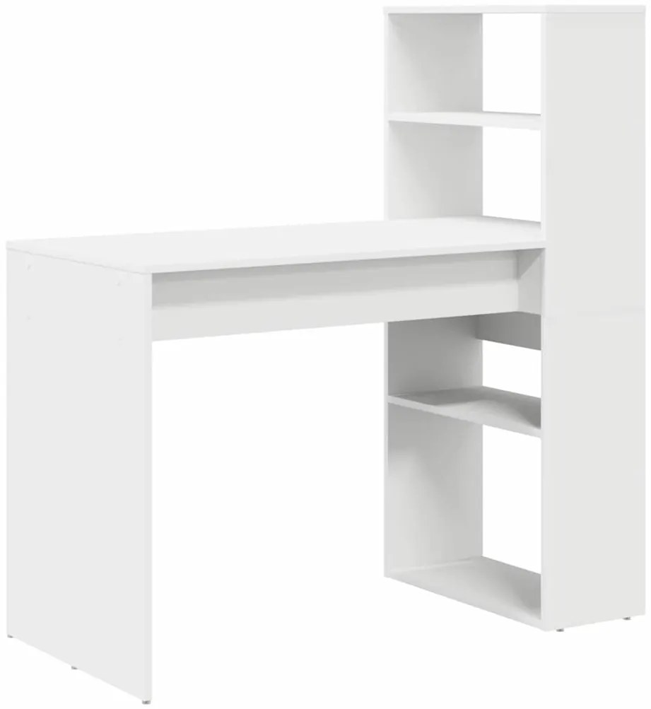 vidaXL Γραφείο με ράφι Λευκό 113 x 54 x 120 εκ. Επεξεργασμένο ξύλο