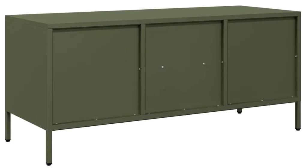 vidaXL Έπιπλο Τηλεόρασης Λαδί 101,5x39x43,5 εκ. Ατσάλι Ψυχρής Έλασης