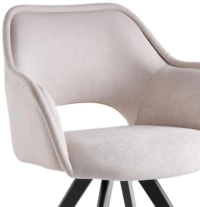 Καρέκλα - Πολυθρόνα Soreyia περιστρεφόμενη μπεζ ύφασμα-πόδι μαύρο μέταλλο 63x59x83εκ 63x59x83 εκ.