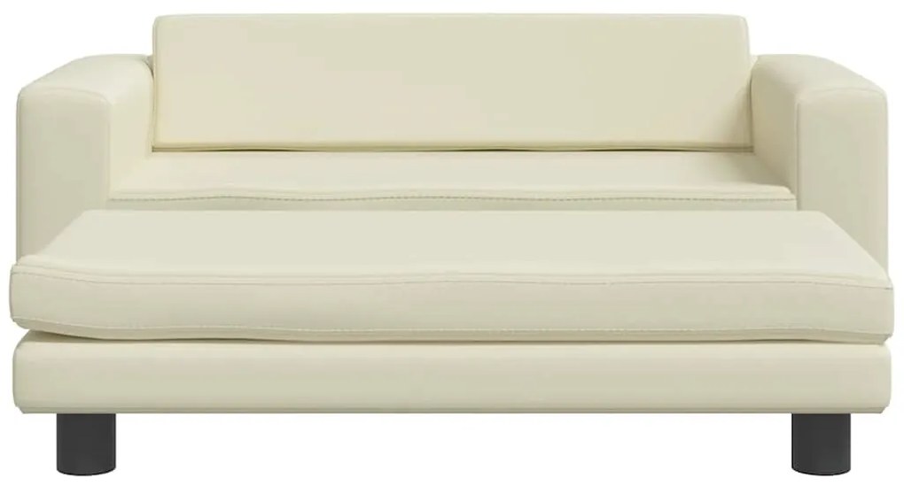vidaXL Κρεβάτι Σκύλου με Προέκταση Κρεμ 100x50x30 εκ. Συνθετικό Δέρμα