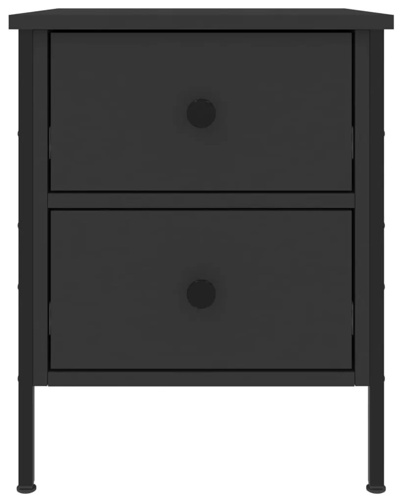 vidaXL Κομοδίνα 2 Τεμ. Μαύρα 40 x 42 x 50 εκ. από Επεξεργασμένο Ξύλο