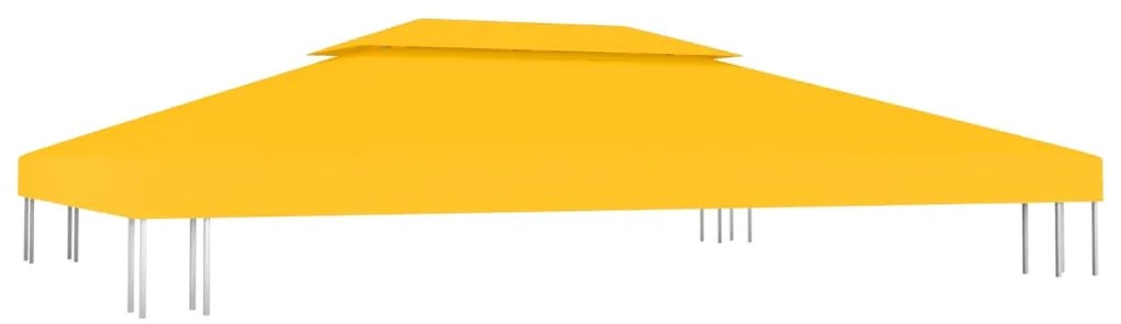 vidaXL Κάλυμμα για Κιόσκι 2 Επιπέδων Κίτρινο 4 x 3 μ. 310 γρ./μ²