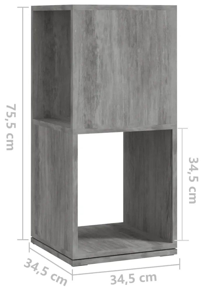 Ντουλάπι Περιστρ. Γκρι Σκυρ. 34,5x34,5x75,5 εκ. Επεξ. Ξύλο 339559