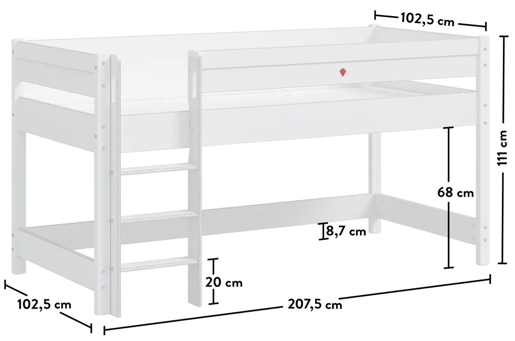 Υπερυψωμένο παιδικό κρεβάτι MONTES WHITE  MW-1305 90x200cm  Cilek