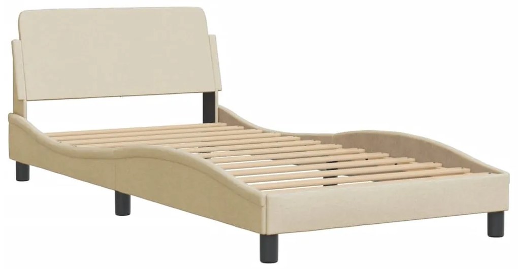 vidaXL Σκελετός Κρεβατιού με LED Χωρίς Στρώμα Hvar Κρεμ 100 x 200 εκ.