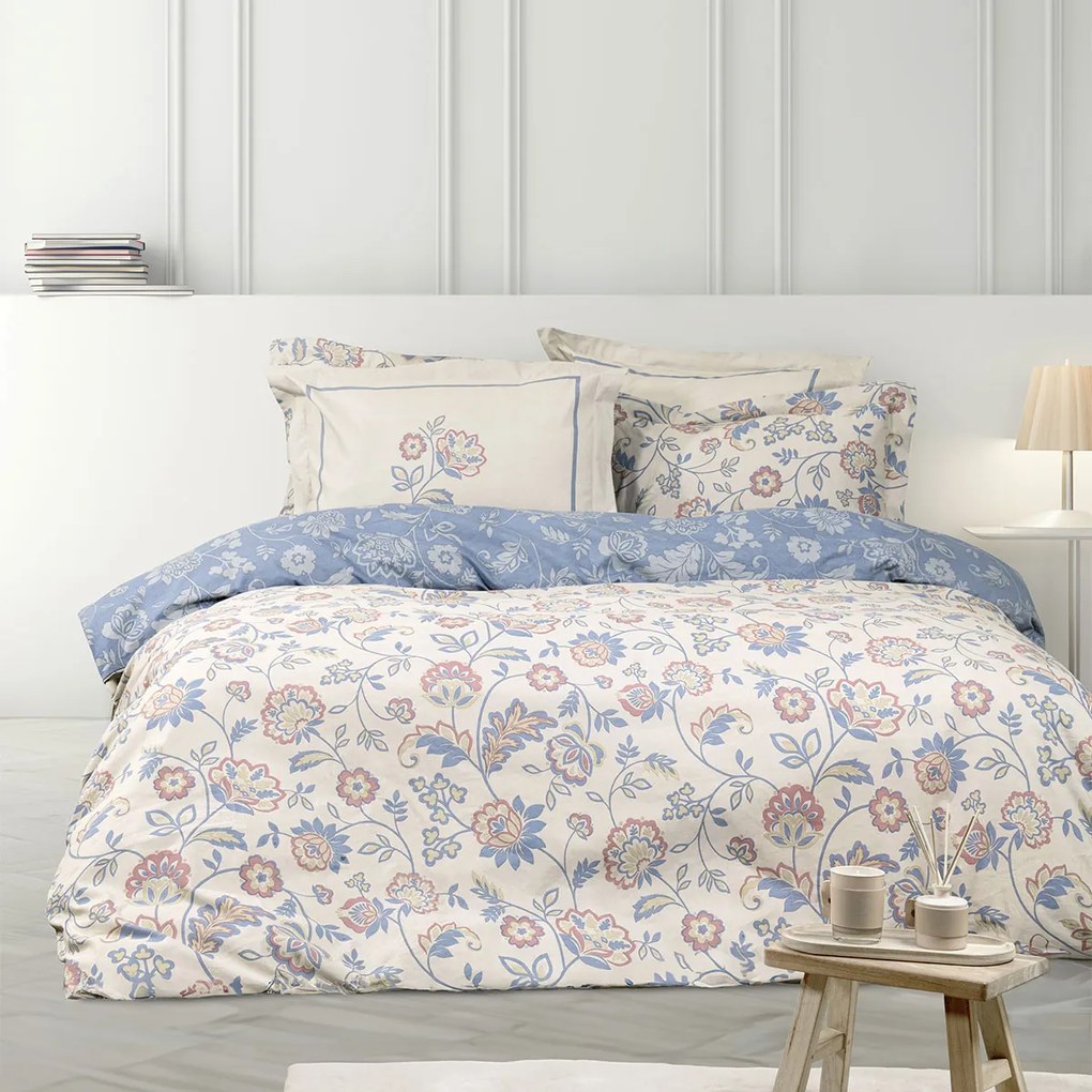 Σεντόνια Υπέρδιπλα (Σετ 240x260) Nima Nivia Γαλάζιο,Μπεζ Χωρίς Λάστιχο 240x260